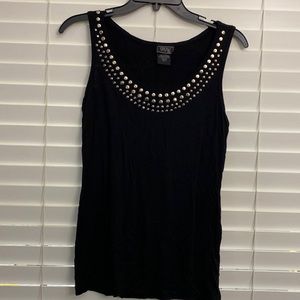 Speak 2 Me black tank with stud detail size juniors medium